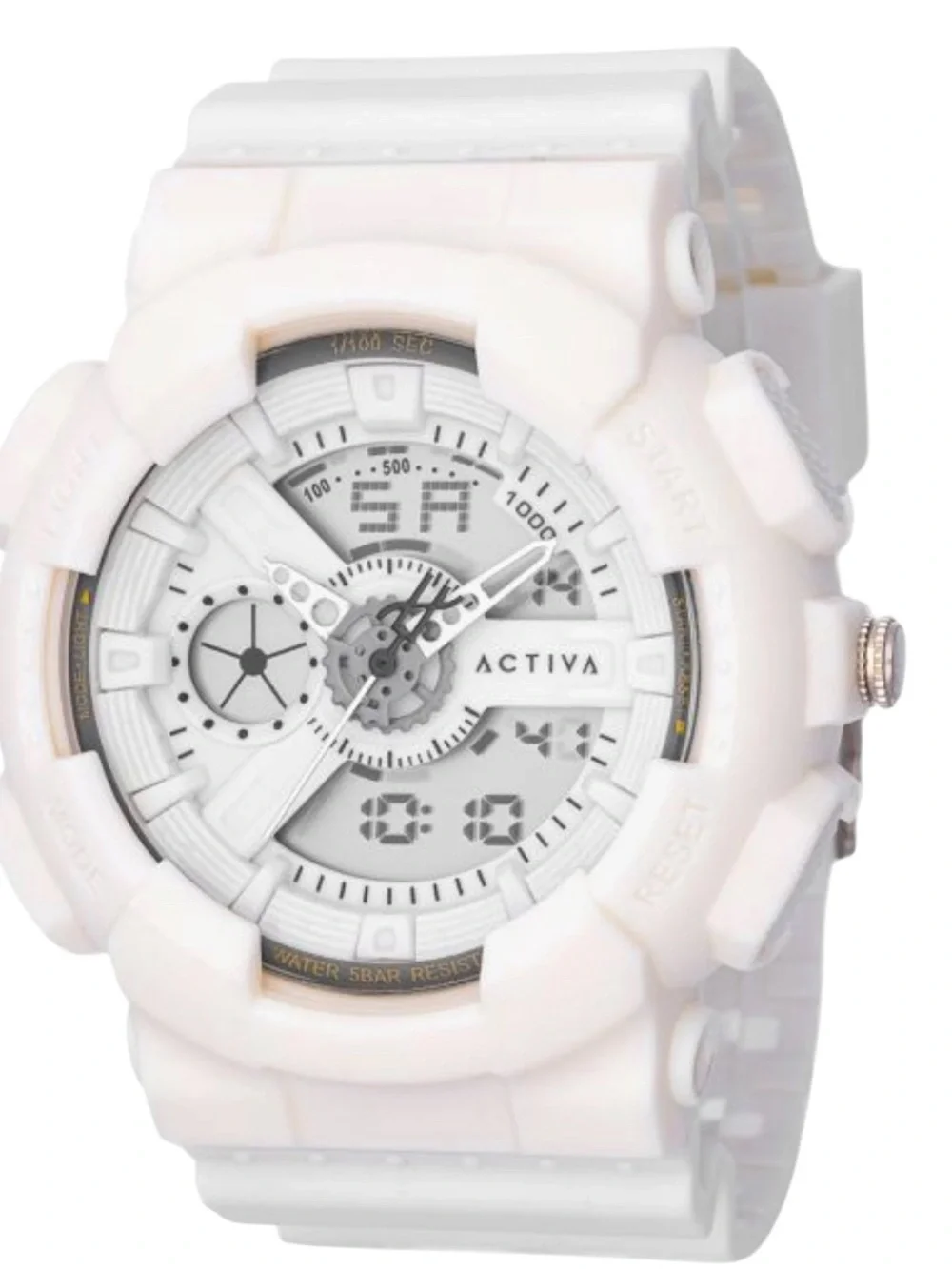 Activa White Sport Digital-Analog Watch, Men’s